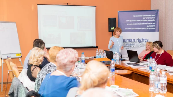 Conference on the enhancement of the implementation of European human rights standards in Ukraine. Lutsk Ukraine 10.19.2018 — Stock Photo, Image