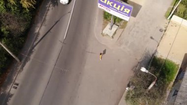Kırsal yolun hava görüntüleri.