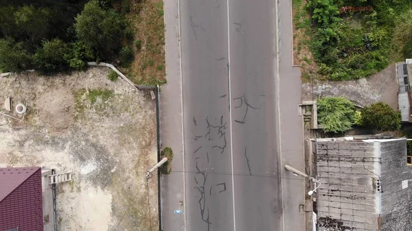 Carretera, vista de pájaro, tiro con drones — Foto de Stock
