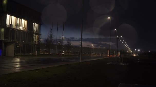 Aéroport nuit Allemagne Francfort-sur-le-Main 02-04-2019 — Video