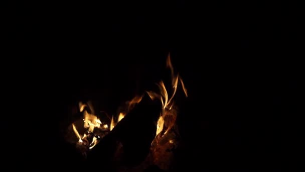 Pohled Oheň Plamen Černém Pozadí — Stock video