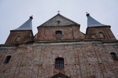 Floransa İtalya'da eski bir kilise portalı dekorasyon