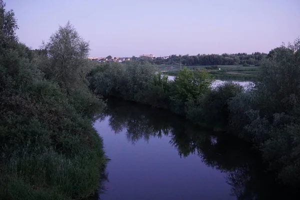 Вид Ландшафт Зданиями Парком — стоковое фото