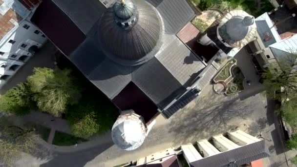 Cathédrale Gothique Vue Aérienne Tir Drone — Video