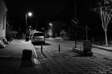 Gece güzel sokakta Sibiu, Romanya