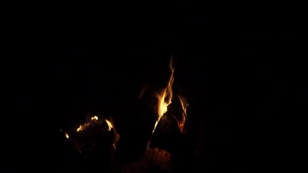 Φωτιά Φλόγα Μαύρο Φόντο — Αρχείο Βίντεο
