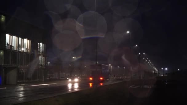 Αεροδρόμιο νύχτα Γερμανία Frankfurt am Main 02-04-2019 — Αρχείο Βίντεο