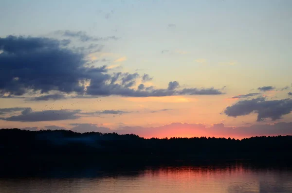 Panoramic View Sunset Beach Beautiful Sky — Stock Photo, Image