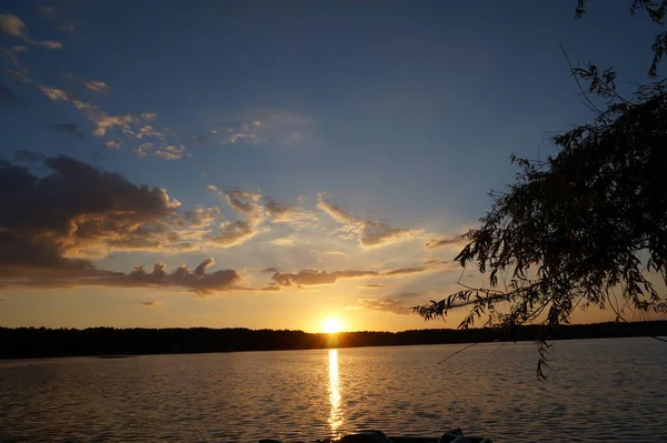 Malerischer Blick Auf Den See Bei Sonnenuntergang Sommer — Stockfoto