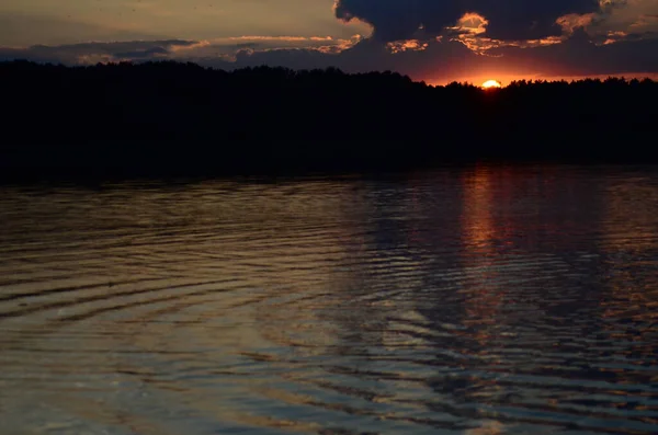 Panoramablick Auf Den Sonnenuntergang Strand Mit Schönem Himmel — Stockfoto