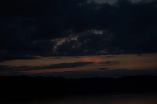Мальовничий Вид Нескінченне Темне Небо Сході Сонця — стокове фото