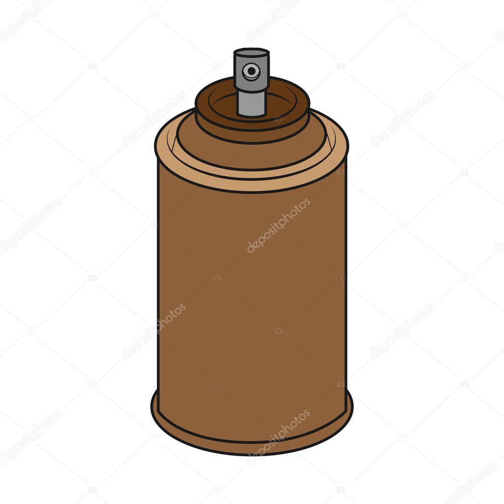 brown spray can on white background. vector format illustration