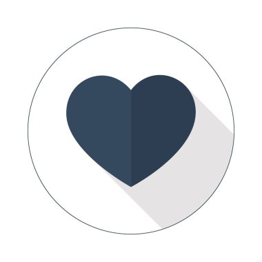  karanlık kalp şekli iki sesleri renkli daire içinde kapalı uzun gölge ile. vektör biçimi çizim.