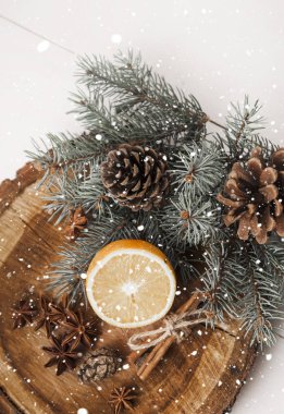 Pinecones ahşap stand.