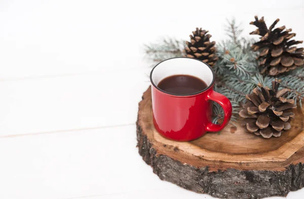 Hot Cocoa Wooden Background — Stock Photo, Image