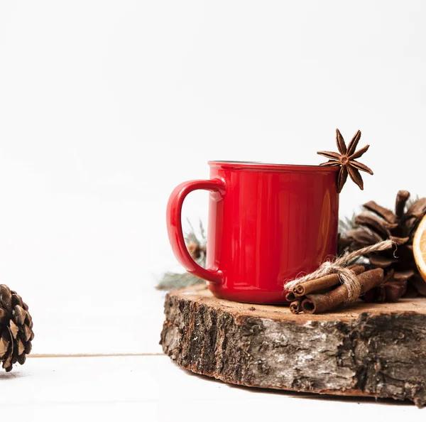 Red Christmas Cup Decorations — Stock Photo, Image