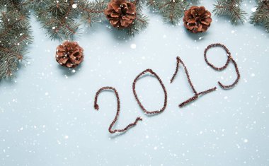 Maske sarı domuz. 2019 sembolü. Yeni yıl.