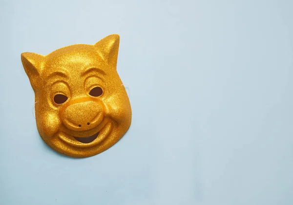 Mask Yellow Pig Symbol 2019 — Stock Photo, Image