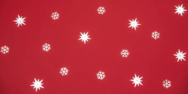 Christmas Decorations Red Background — Stock Photo, Image