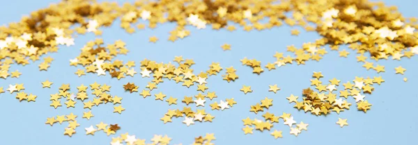 Festive Blue Background Golden Stars — Stock Photo, Image