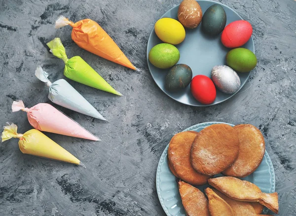 Σπιτικά Κουλουράκια Χρωματισμό Τροφίμων — Φωτογραφία Αρχείου