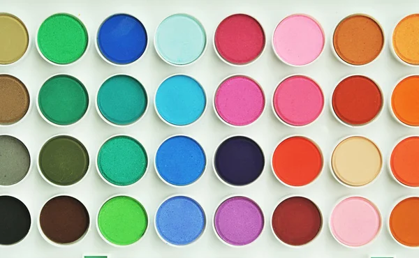 Palette Farbenfroher Aquarelle — Stockfoto