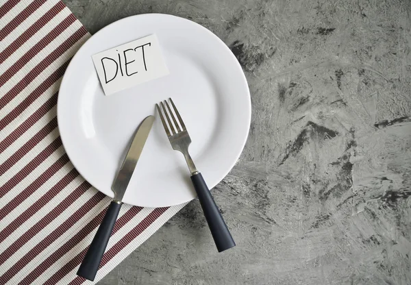 Imagen Conceptual Del Tema Dieta Placa Con Algo Comida — Foto de Stock