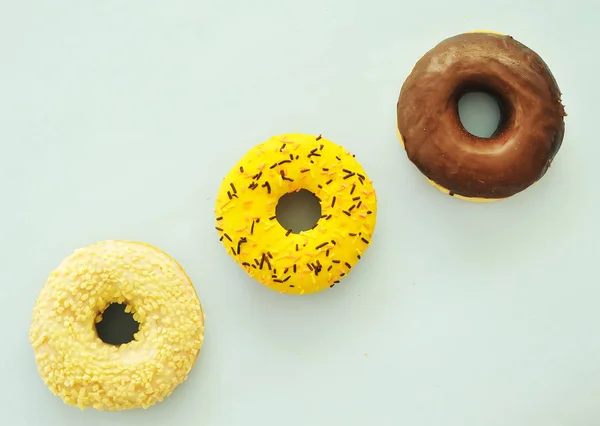 Delicious Donut Color Background National Donut Day Concept — Stock Photo, Image