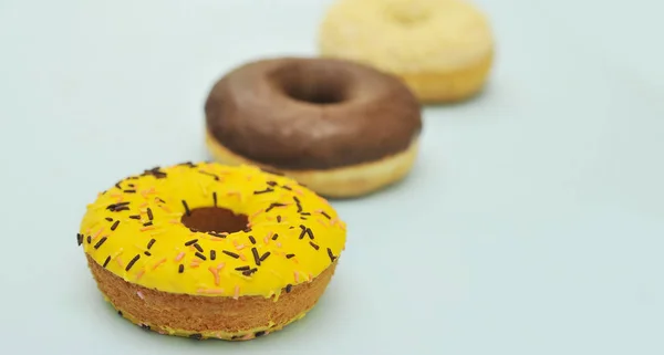 Delicious Donut Color Background National Donut Day Concept — Stock Photo, Image