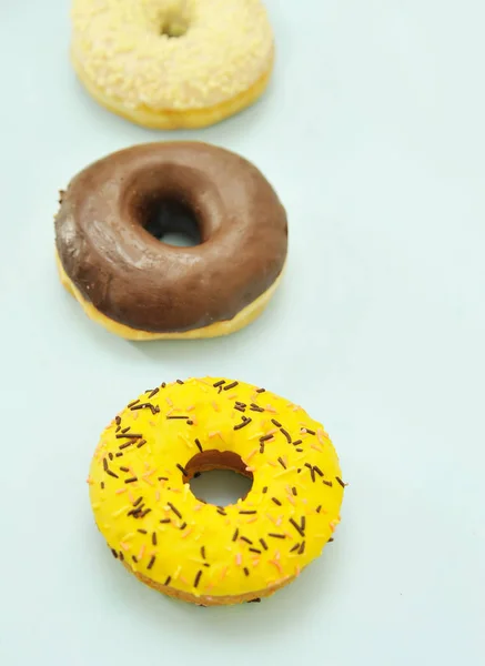 Delicious Donut Color Background National Donut Day Concept — Stock Photo, Image