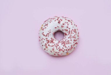 Renkli arka planda lezzetli Donuts. Ulusal donut günü.