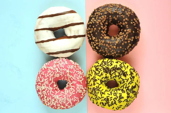 Tasty Donuts Pink Background National Donuts Day — Stock Photo, Image