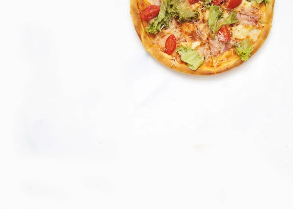 Delicious Pizza Grey Background — Stock Photo, Image