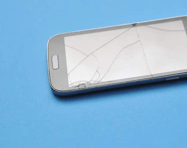 Telefone Celular Quebrado Com Arranhões Vidro — Fotografia de Stock