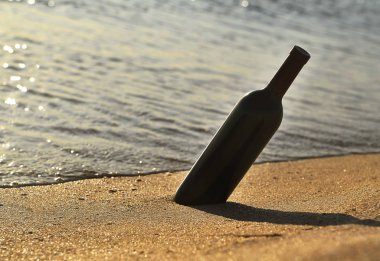 Kumda şarap şişesi. 