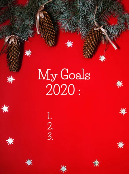 Christmas concept background. Goals on next year. 2020 year.