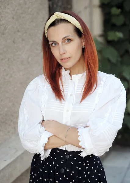 Stylish Woman Posing Outdoors — Stock Photo, Image