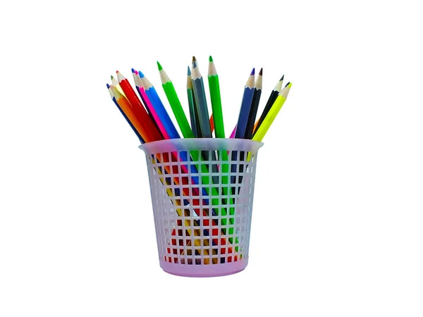 Color Pencil White Blackground — Stock Photo, Image