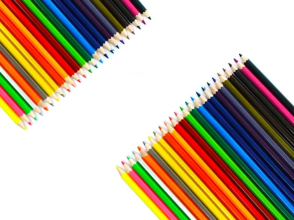 Different Colored Pencils White Background — Stock Photo, Image