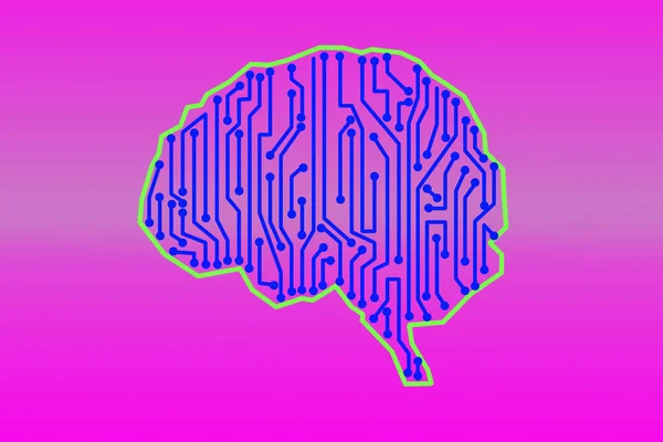 Brain circuit electronic on pink