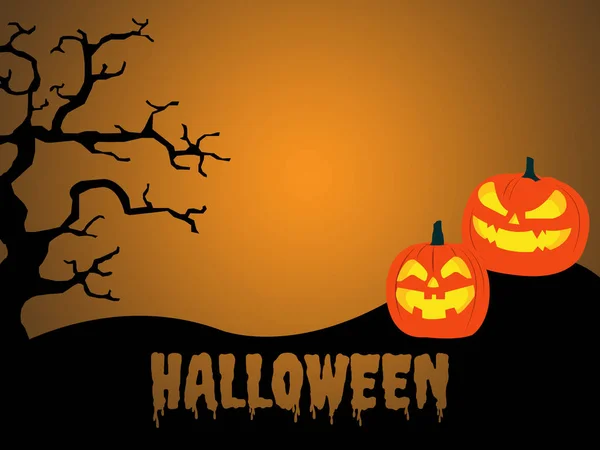 Halloween Day Background Felice Halloween Giorno Alberi Secchi Due Teste — Foto Stock