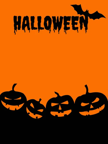 Happy Halloween Day Halloween Sono Molte Teste Zucca Pipistrelli Volanti — Foto Stock