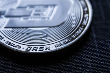 Makro fiziksel para cryptocurrency çizgi siyah 