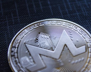 Makro fiziksel para cryptocurrency Monero mavi