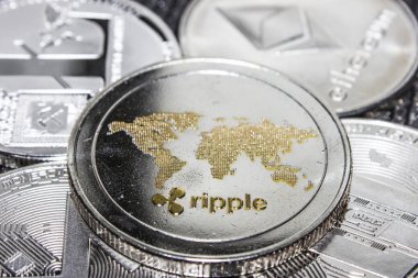 Cryptocurrencies Ethereum Litecoin Monero Dash dalgalanma. 