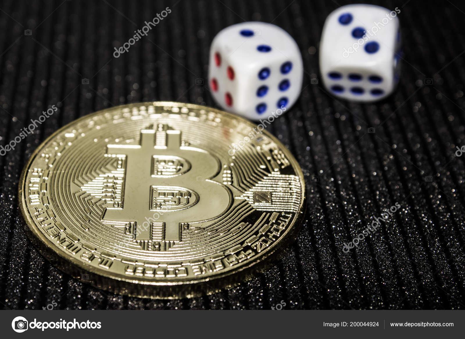 Coin cryptocurrency bitcoin and rolling dice. — Stock Editorial Photo ©  shahurin #200044924