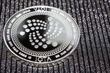 Gümüş sikke cryptocurrency Iota. Miota