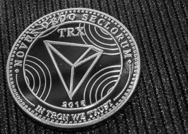 sikke cryptocurrency tron bir parçası. TRX logosu.