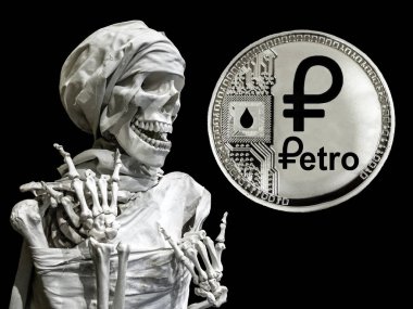 skeleton model of the man and coin PTR clipart