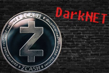 Cryptocurrency zcash Zec sikke ve tuğla duvar Darknet siyah.
